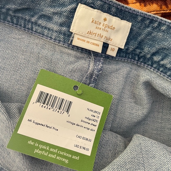 Kate Spade denim wrap skirt - Picture 2 of 4